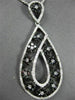 ESTATE 1.92CTW AAA BLACK & WHITE DIAMOND 14KT WHITE GOLD FLORAL DROP PENDANT