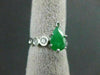 ANTIQUE 1.5CT DIAMOND & AAA JADE 14K WHITE GOLD TEAR DROP ENGAGEMENT RING #21762