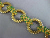 ANTIQUE WIDE AAA EMERALD 18KT YELLOW GOLD FILIGREE ROUND CIRCLE BRACELET #20950