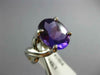 ANTIQUE WIDE 3.0CT AAA AMETHYST 18K WHITE GOLD OVAL CLASSIC SOLITAIRE RING #1004