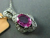 ESTATE .97CT DIAMOND & AAA PINK SAPPHIRE 14KT WHITE GOLD FLOWER FLOATING PENDANT