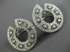 ESTATE LARGE 1.36CT DIAMOND 18KT WHITE GOLD OPEN FILIGREE HOOP CLIP ON EARRINGS