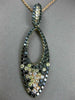LARGE 3.57CT MULTI COLOR DIAMOND 18K ROSE & BLACK GOLD 3D MARQUISE SHAPE PENDANT