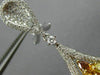 LARGE 11.85CT WHITE & FANCY YELLOW DIAMOND 18K 2 TONE GOLD PEAR HANGING EARRINGS