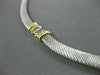 ESTATE WIDE & LONG 14KT WHITE & YELLOW GOLD MESH SCREW NECKLACE UNIQUE! #22677