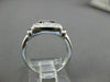 ESTATE WIDE .82CT DIAMOND & AAA SAPPHIRE 14KT WHITE GOLD 3D SQUARE RING #19474