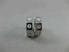 ESTATE .36CT DIAMOND HEXAGON ETOILE 14KT WHITE GOLD HUGGIE EARRINGS CHIC! #15847