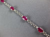 4.53CT DIAMOND & AAA RUBY 14KT WHITE GOLD OVAL 3 STONE PANTHER TENNIS BRACELET