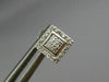 ESTATE SMALL .18CT DIAMOND 14KT WHITE GOLD SQUARE CLUSTER CLASSIC STUD EARRINGS
