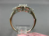ESTATE 1.04CT ROUND BAGUETTE DIAMOND 18KT WHITE GOLD 3D DOUBLE HEART FLOWER RING