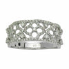 ESTATE WIDE .54CT DIAMOND 18KT WHITE GOLD FLOWER 4 LEAF CLOVER ANNIVERSARY RING