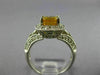 WIDE 2.50CT DIAMOND & AAA YELLOW SAPPHIRE PLATINUM OVAL FILIGREE ENGAGEMENT RING