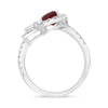 LARGE 1.33CT DIAMOND & AAA RUBY 14K WHITE GOLD PEAR SHAPE & ROUND SOLITAIRE RING