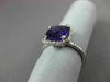 ESTATE 2.50CT DIAMOND & AAA EXTRA FACET AMETHYST 14KT WHITE GOLD 3D HALO RING