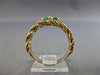 ESTATE .40CT AAA EMERALD 14KT YELLOW GOLD 3D CLASSIC TWO STONE LOVE RING #27947