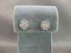 ESTATE .93CTW DIAMOND FLOWER CLUSTER 14K WHITE GOLD EARRINGS F/G VVS/VS #10320