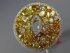 ESTATE LARGE GIA 4.22CT MULTI COLOR FANCY DIAMOND 18K 2 TONE GOLD CLUSTER RING