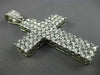 ESTATE MASSIVE 15CT ROUND DIAMOND PLATINUM HANDCRAFTED MULTI ROW CROSS PENDANT