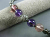 ESTATE .60CT DIAMOND AMETHYST & PINK QUARTZ 14KT BLACK GOLD 3D BANGLE BRACELET
