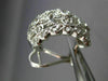 ESTATE LARGE 1.0CT DIAMOND 14KT WHITE GOLD 3D FLOWER CLIP ON HANGING EARRINGS