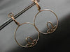 ESTATE LARGE .33CT DIAMOND 14K 2 TONE GOLD BUTTERFLY CIRCULAR LEVERBACK EARRINGS