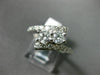 ESTATE 1.0CT ROUND DIAMOND 14KT WHITE GOLD 3D TWO STONE CRISS CROSS LOVE RING