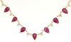 ESTATE 3.35CT DIAMOND & AAA RUBY 14K YELLOW GOLD PEAR SHAPE & ROUND FUN NECKLACE