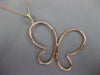 EXTRA LARGE 1.32CT DIAMOND 14KT ROSE GOLD 3D DOUBLE HEART BUTTERFLY LOVE PENDANT