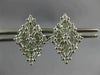 ESTATE LARGE 1.40CT DIAMOND 14K WHITE GOLD 3D GEOMETRIC CLIP ON EARRINGS #26549