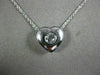 ESTATE .23CT DIAMOND 14KT WHITE GOLD 3D CLASSIC SOLITAIRE HEART PENDANT #5189