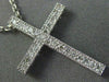 ESTATE .25CT DIAMOND 14KT WHITE GOLD 3D CLASSIC FILIGREE MILGRAIN CROSS PENDANT