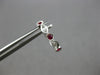 .23CT DIAMOND & AAA RUBY 14K WHITE GOLD 3D INFINITY HUGGIE HOOP HANGING EARRINGS