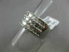 ESTATE WIDE 2.26CT DIAMOND 18KT WHITE GOLD 3D MULTI ROW WEDDING ANNIVERSARY RING