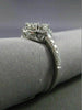 ESTATE WIDE .54CT DIAMOND 18KT WHITE GOLD 3D CLUSTER HALO ROUND ENGAGEMENT RING