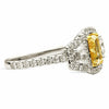 ESTATE LARGE 2.85CT WHITE & CANARY DIAMOND 18KT TWO TONE GOLD 3D ENGAGEMENT RING