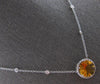 LARGE 5.86CT DIAMOND & AAA CITRINE 14KT WHITE GOLD ROUND HALO FUN LOVE NECKLACE