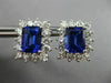 ESTATE EXTRA LARGE 8.30CT DIAMOND & TANZANITE 18KT WHITE GOLD HALO STUD EARRINGS