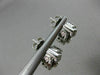 ESTATE LARGE 6.80CT DIAMOND & GARNET 14K WHITE GOLD FLOWER POST HANGING EARRINGS