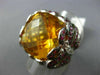 EXTRA LARGE 24.06CT DIAMOND CITRINE & RUBY 14KT WHTIE GOLD 3D BUTTERFLY FUN RING