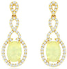 1.42CT DIAMOND & AAA OPAL 14K YELLOW GOLD OVAL & ROUND INFINITY HANGING EARRINGS