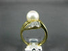 ANTIQUE DIAMOND 9MM SOUTH PEARL 14KT YELLOW GOLD COCKTAIL RING #17189