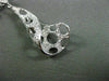 ESTATE .31CT DIAMOND 14KT WHITE GOLD 3D OPEN FILIGREE ELONGATED HANGING PENDANT