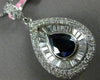 LARGE 5.88CT ROUND & BAGUETTE DIAMOND & SAPPHIRE 18KT WHITE GOLD 3D DROP PENDANT