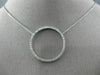 ESTATE LARGE .25CT DIAMOND 14KT WHITE GOLD CLASSIC CIRCLE OF LIFE LOVE NECKLACE