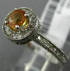 LARGE 1.40CT DIAMOND & YELLOW SAPPHIRE 14KT WHITE GOLD FILIGREE ENGAGEMENT RING
