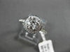 ESTATE .99CT DIAMOND 18K WHITE GOLD HALO 3D SOLITAIRE ENGAGEMENT RING AMAZING!