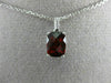 ESTATE 1.11CT DIAMOND & AAA GARNET 14KT WHITE GOLD 3D CUSHION FLOATING PENDANT
