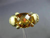 ESTATE LARGE 3.06CT DIAMOND & AAA CITRINE 14K YELLOW GOLD 3D MESH FLEXIBLE RING
