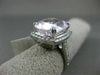 ESTATE X LARGE 10.64CT DIAMOND & AAA KUNZITE 14KT WHITE GOLD FILIGREE HALO RING