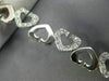 ANTIQUE 1.0CT DIAMOND 14KT WHITE GOLD 3D CLASSIC OPEN HEART LOVE BRACELET #17775